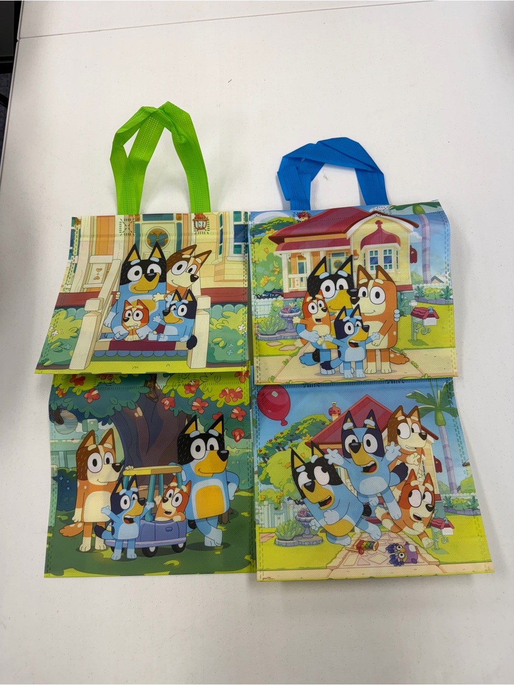 Bluey Kids Party Bag Set - 10 Blue and 10 Green 8.5”